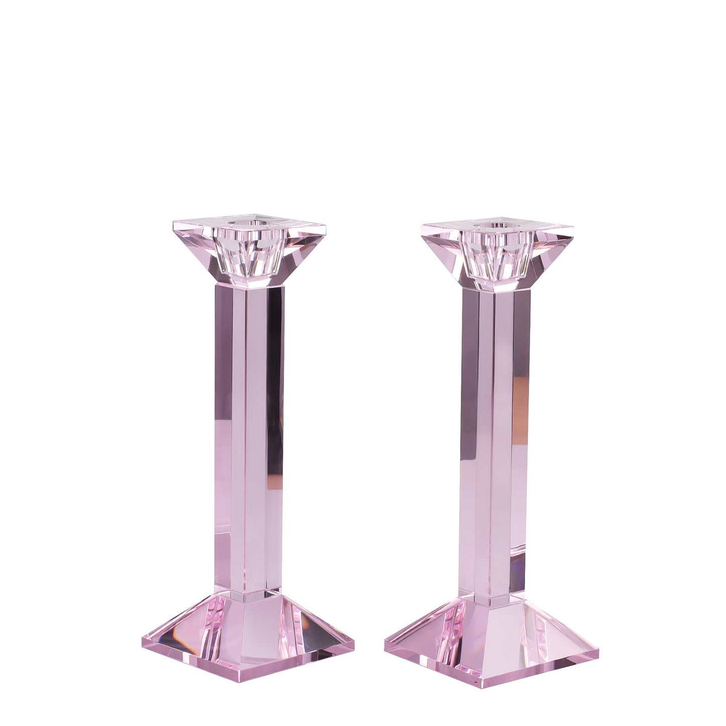 Pair of 9” Classy Crystal Candlesticks - Marsh and Manor Collective