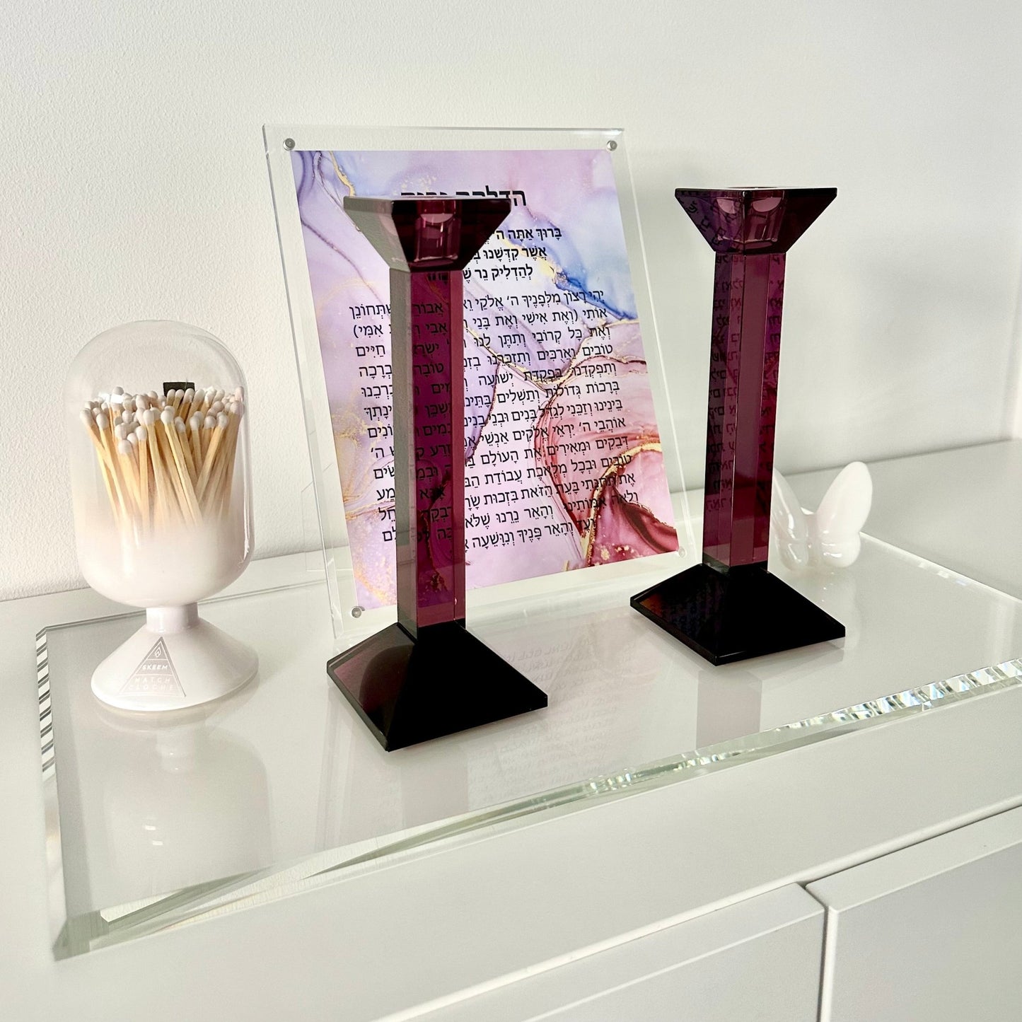 Pair of 9” Classy Crystal Candlesticks - Marsh and Manor Collective