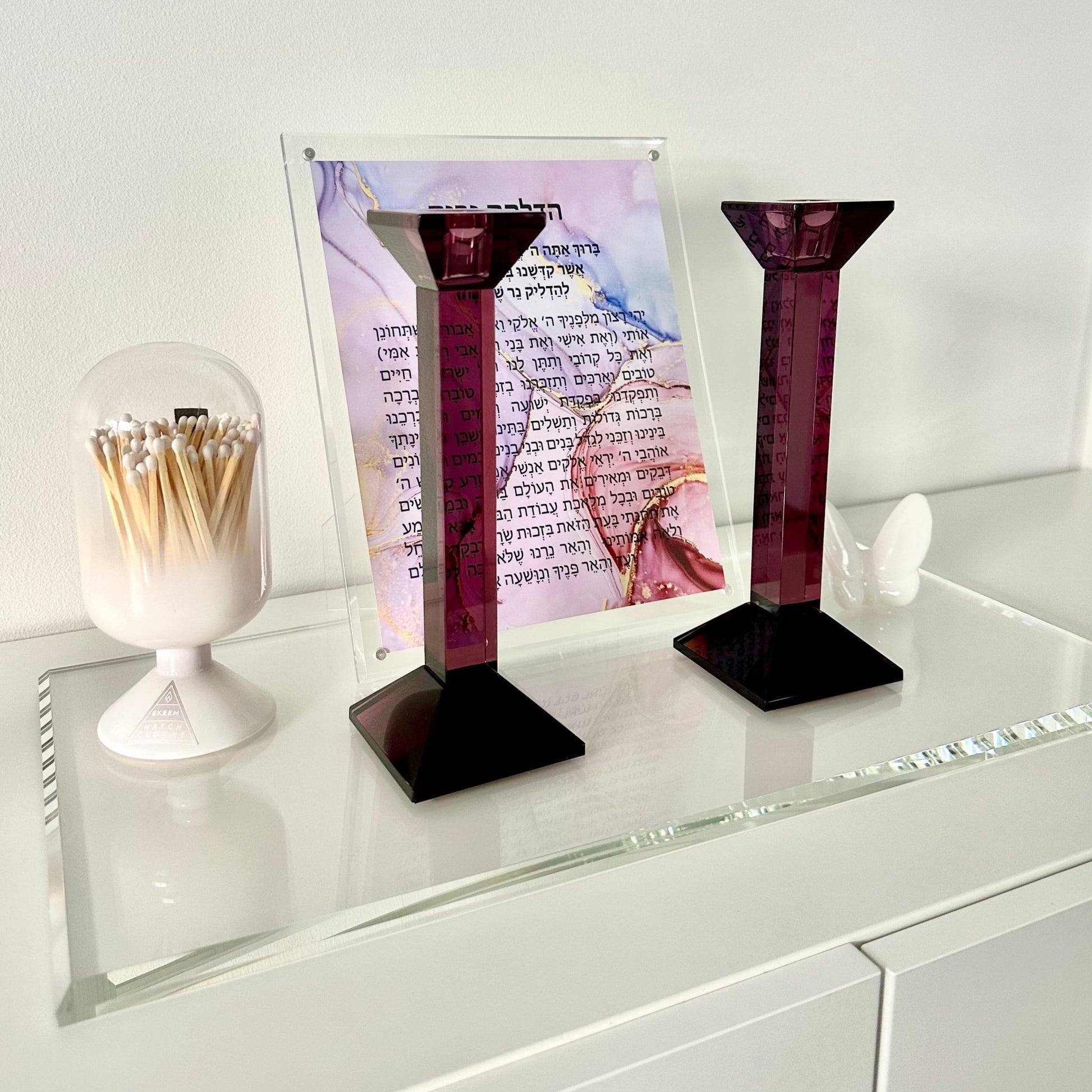 Pair of 9” Classy Crystal Candlesticks - Marsh and Manor Collective