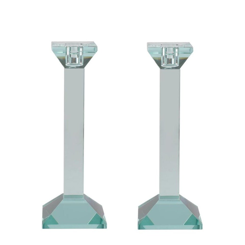 Pair of 9” Classy Crystal Candlesticks - Marsh and Manor Collective