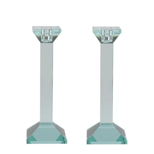 Pair of 9” Classy Crystal Candlesticks - Marsh and Manor Collective