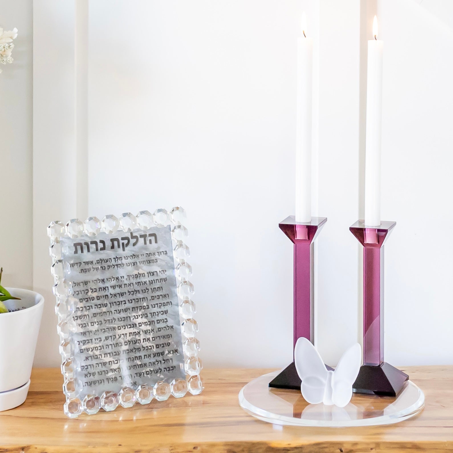 Pair of 9” Classy Crystal Candlesticks - Marsh and Manor Collective