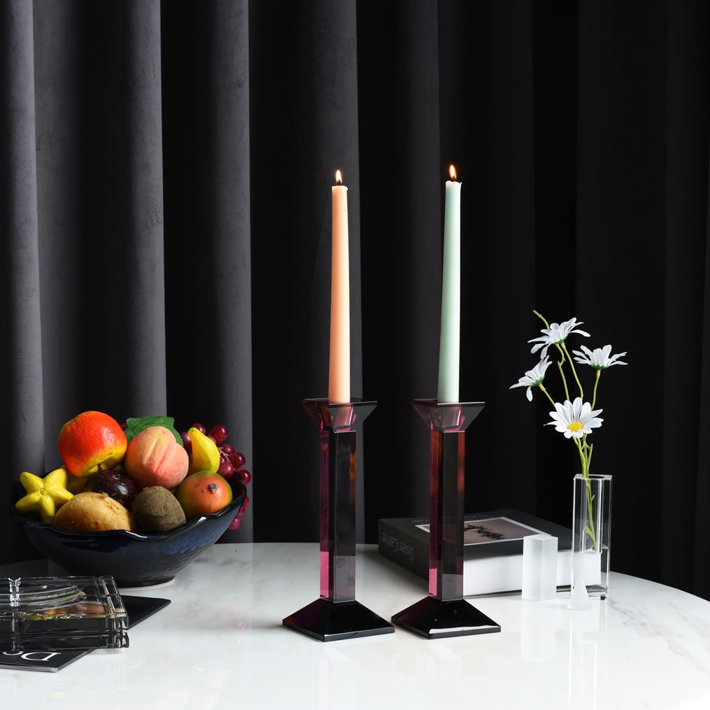 Pair of 9” Classy Crystal Candlesticks - Marsh and Manor Collective