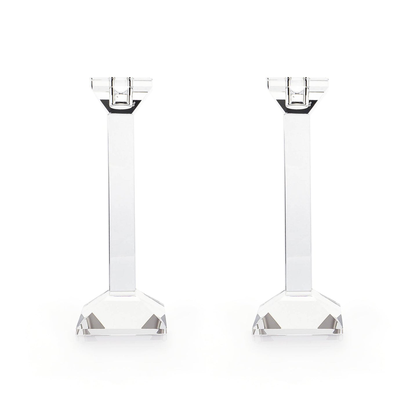 Pair of 9” Classy Crystal Candlesticks - Marsh and Manor Collective