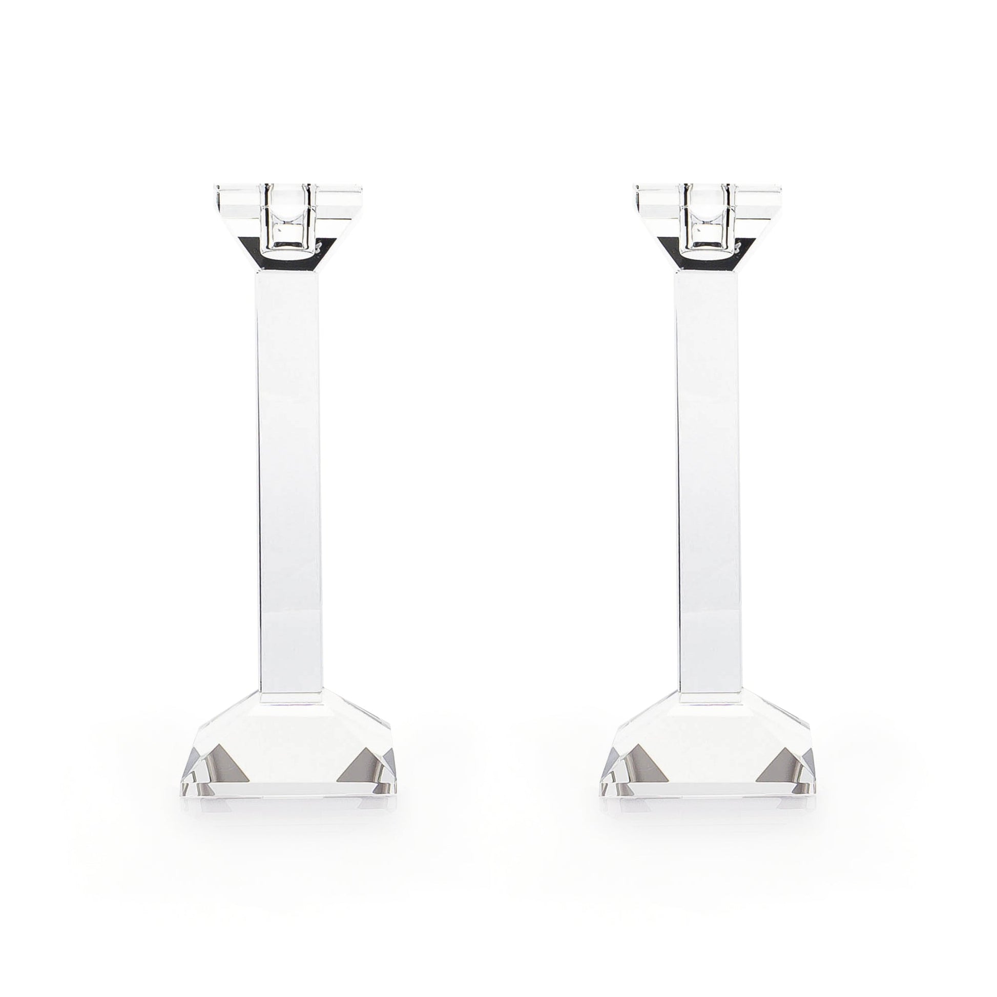Pair of 9” Classy Crystal Candlesticks - Marsh and Manor Collective
