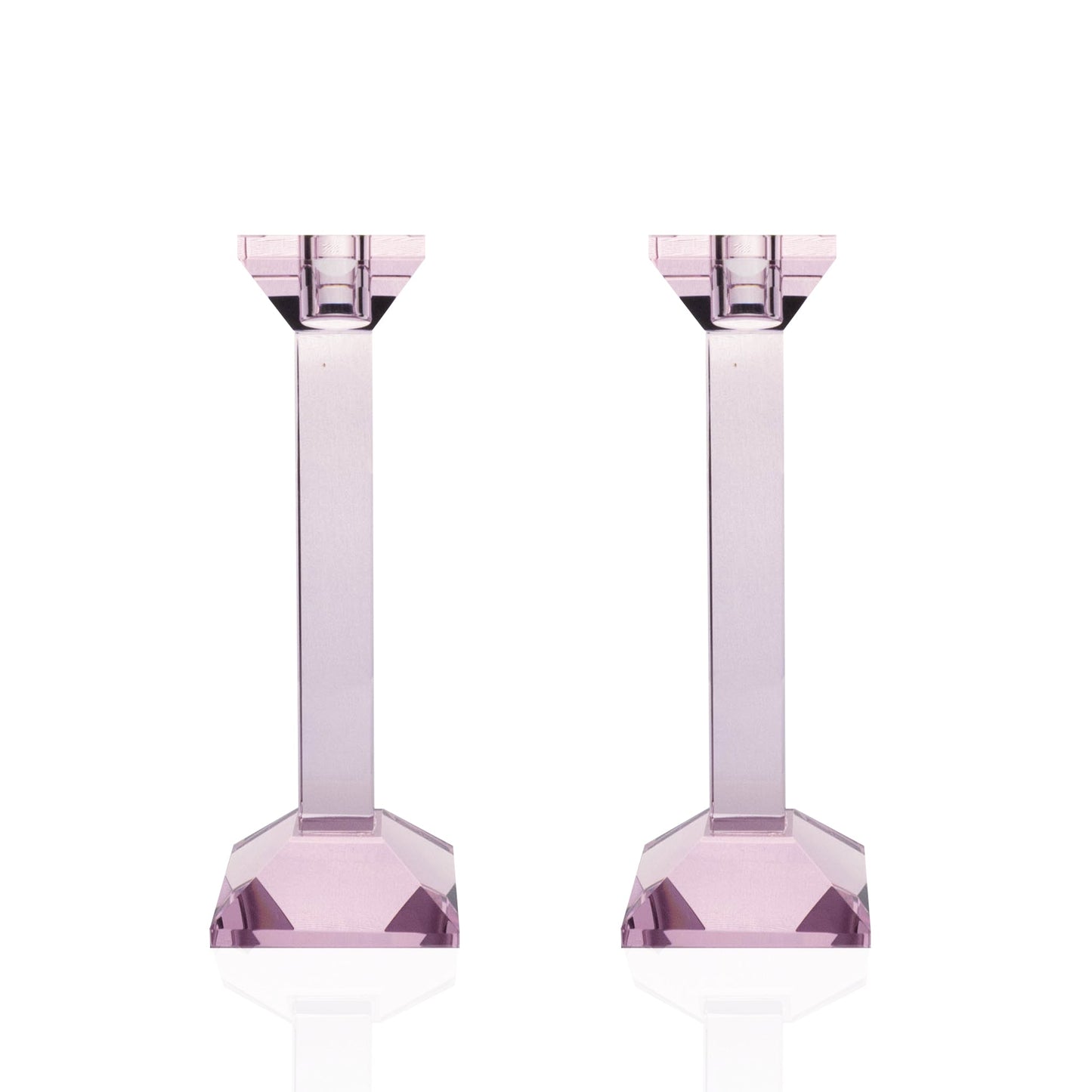 Pair of 9” Classy Crystal Candlesticks - Marsh and Manor Collective