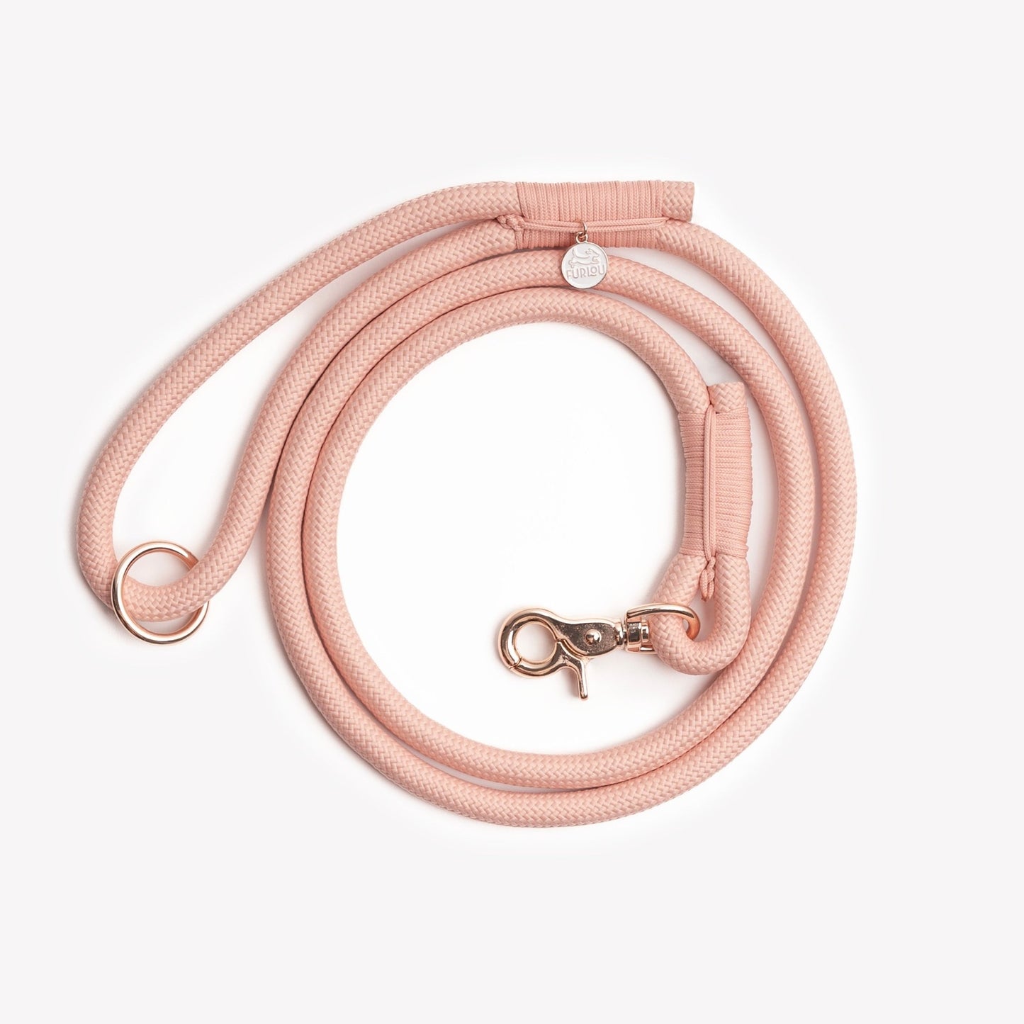 'Powder Rose' - Braided Rope Leash - Marsh and Manor Collective
