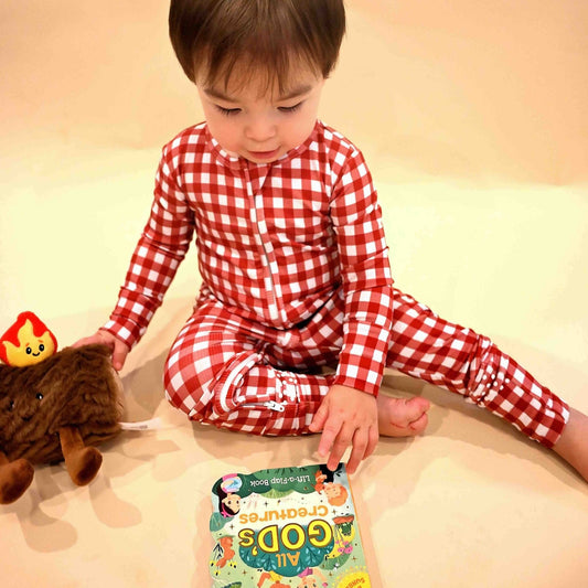 Red Gingham Zip Romper