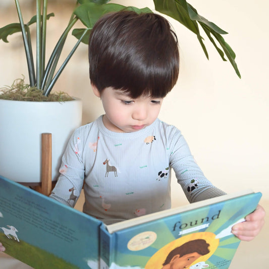 Ribbed Farm Animals Two-Piece Pajamas