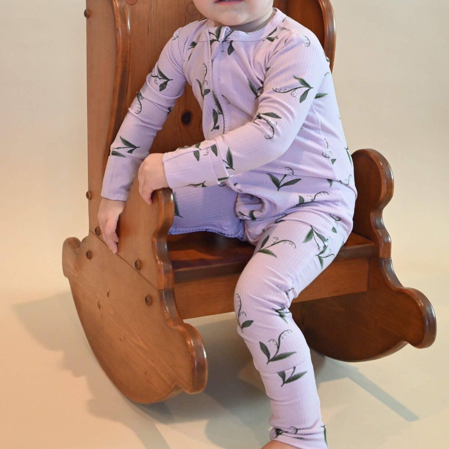 Ribbed Lilies Zip Romper