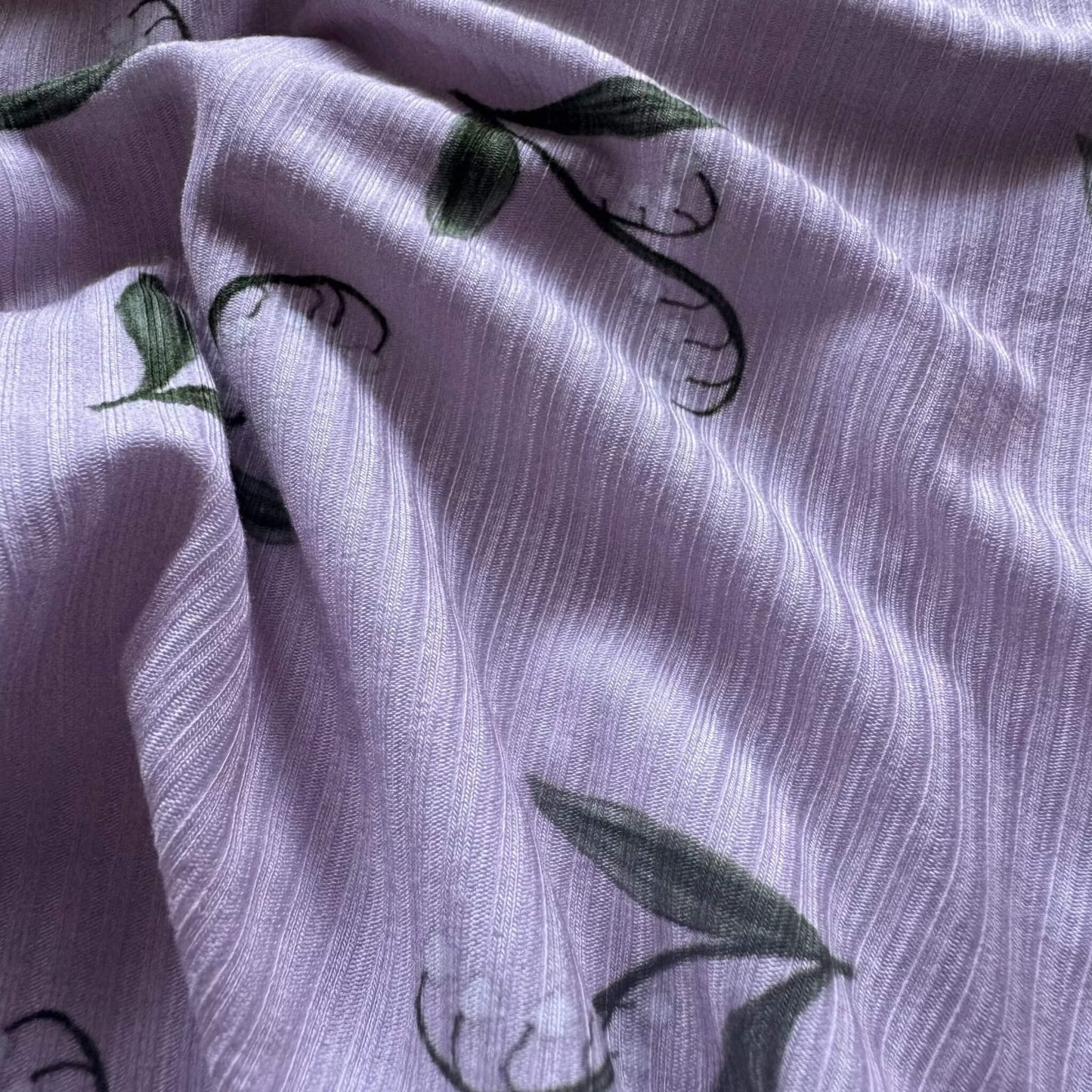 Ribbed Lilies Two-Piece Pajamas