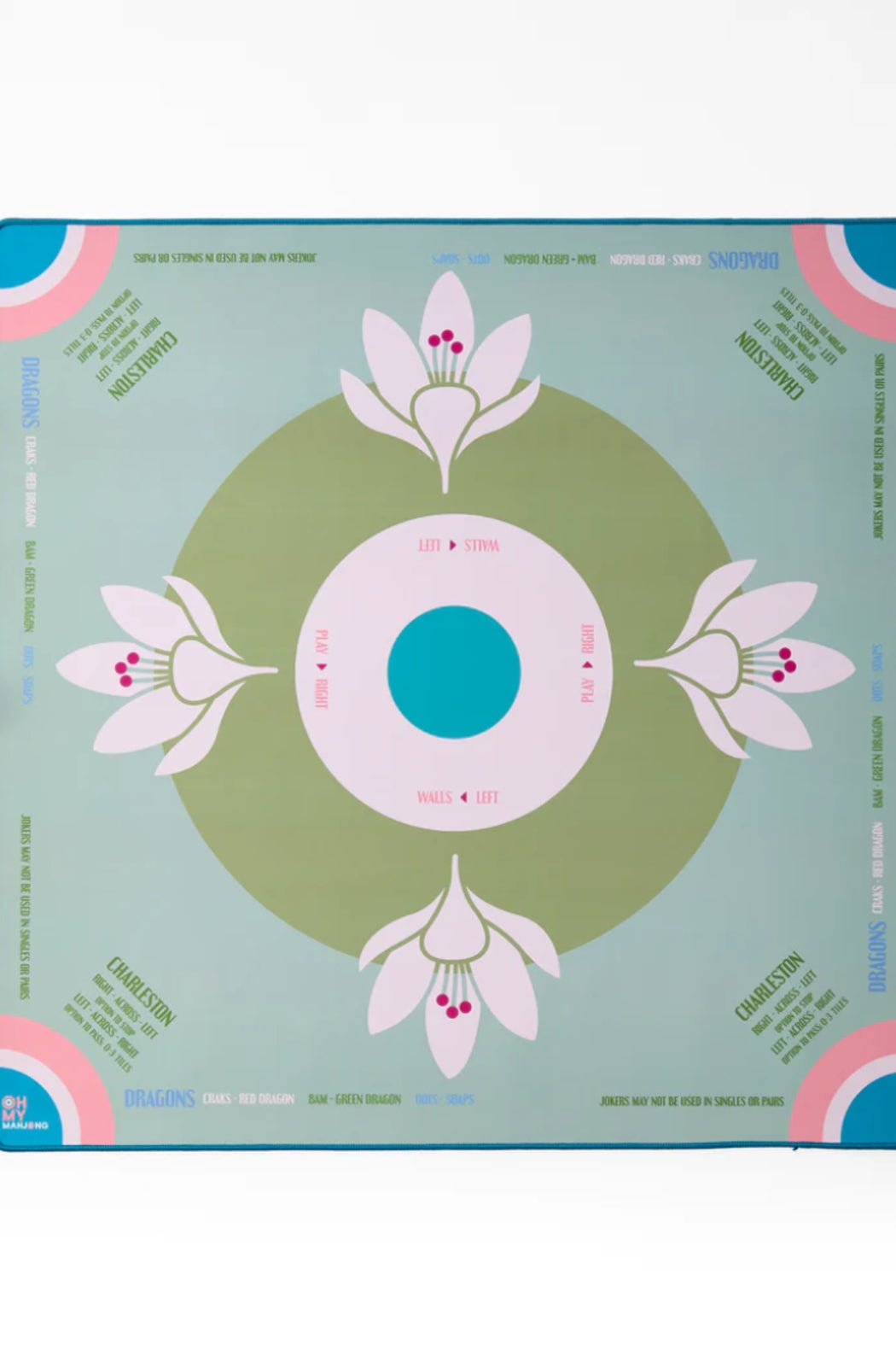 Sage Lotus Mahjong Mat - Marsh and Manor Collective