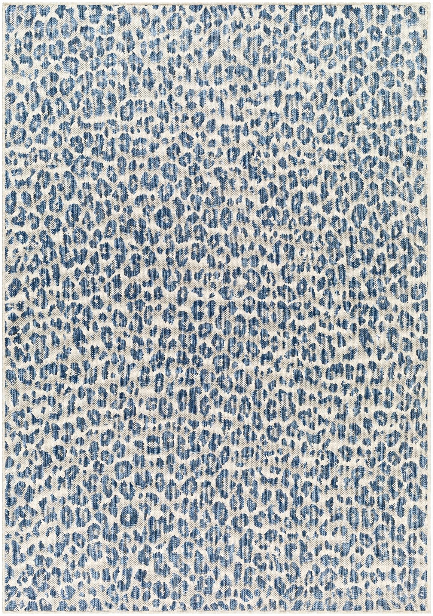 Sample Garbo Blue Leopard Print Area Rug - Marsh and Manor Collective