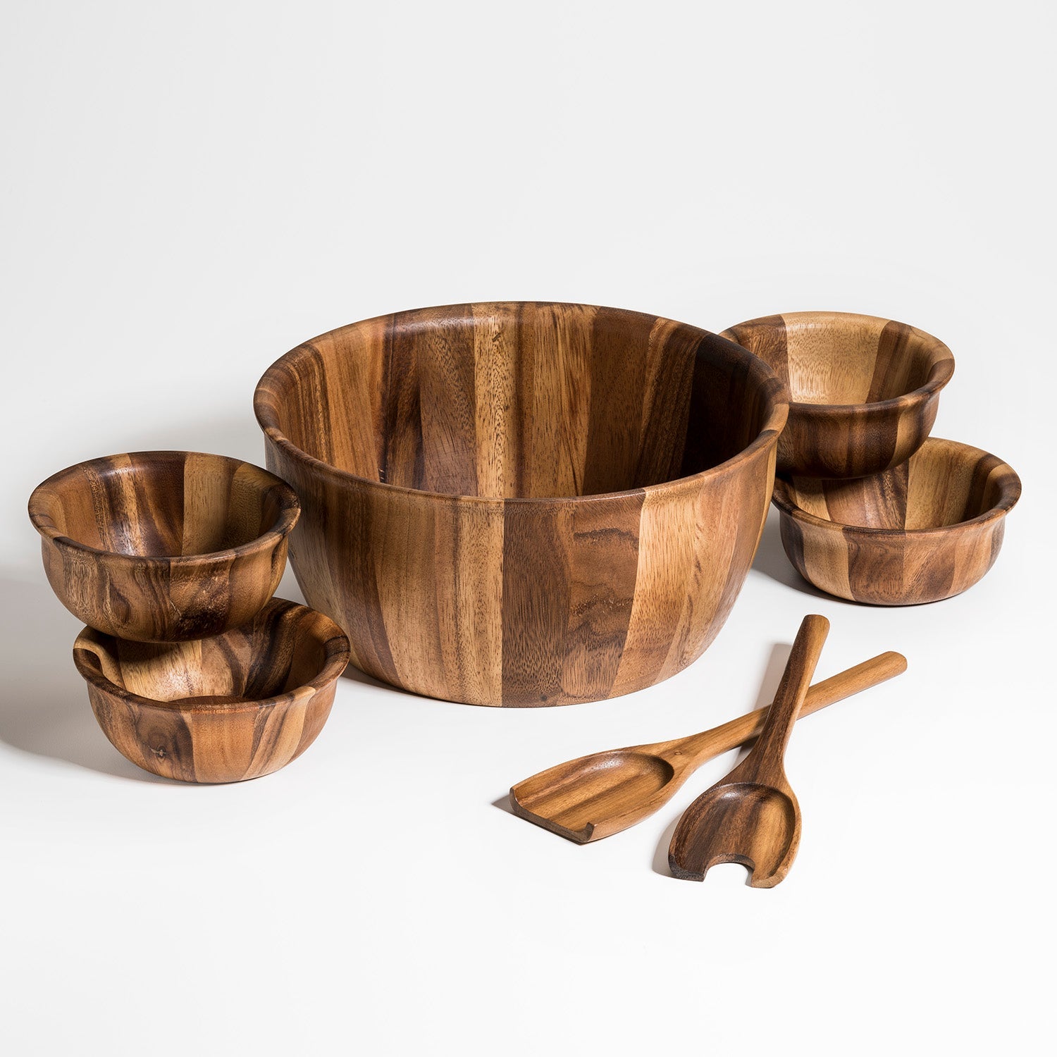 Soro Xtra Large Salad Bowl eith Servers & 4 Individuals - Marsh and Manor Collective