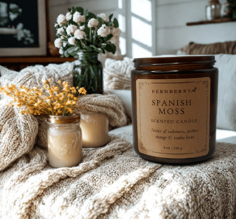 Spanish Moss - 8 oz Wood Wick Candle - Marsh and Manor Collective
