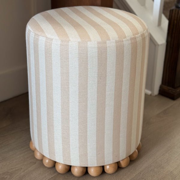 Striped Upholstered Stool Ottoman - Marsh and Manor Collective
