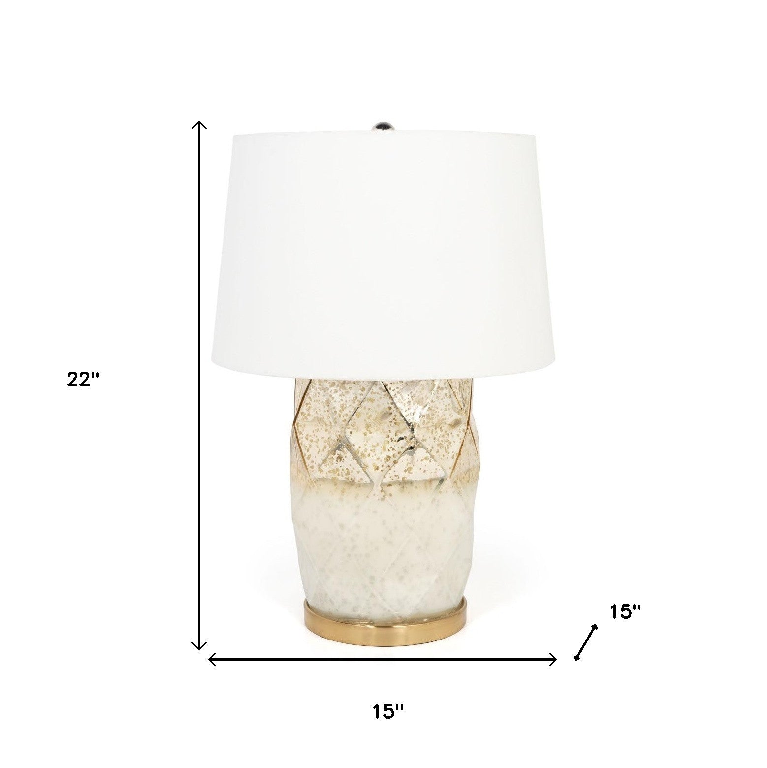 Tabor 22" White and Gold Mercury Glass Table Lamp With White Cone Shade - Marsh and Manor Collective