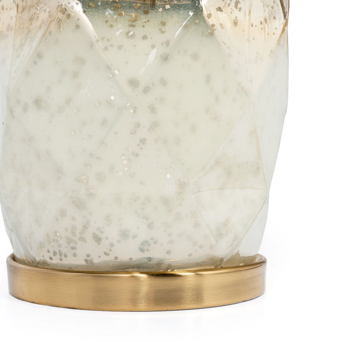 Tabor 22" White and Gold Mercury Glass Table Lamp With White Cone Shade - Marsh and Manor Collective