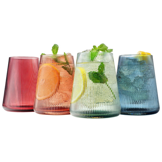 Tonal Stemless Wine Glassware, Set of 4 - Marsh and Manor Collective