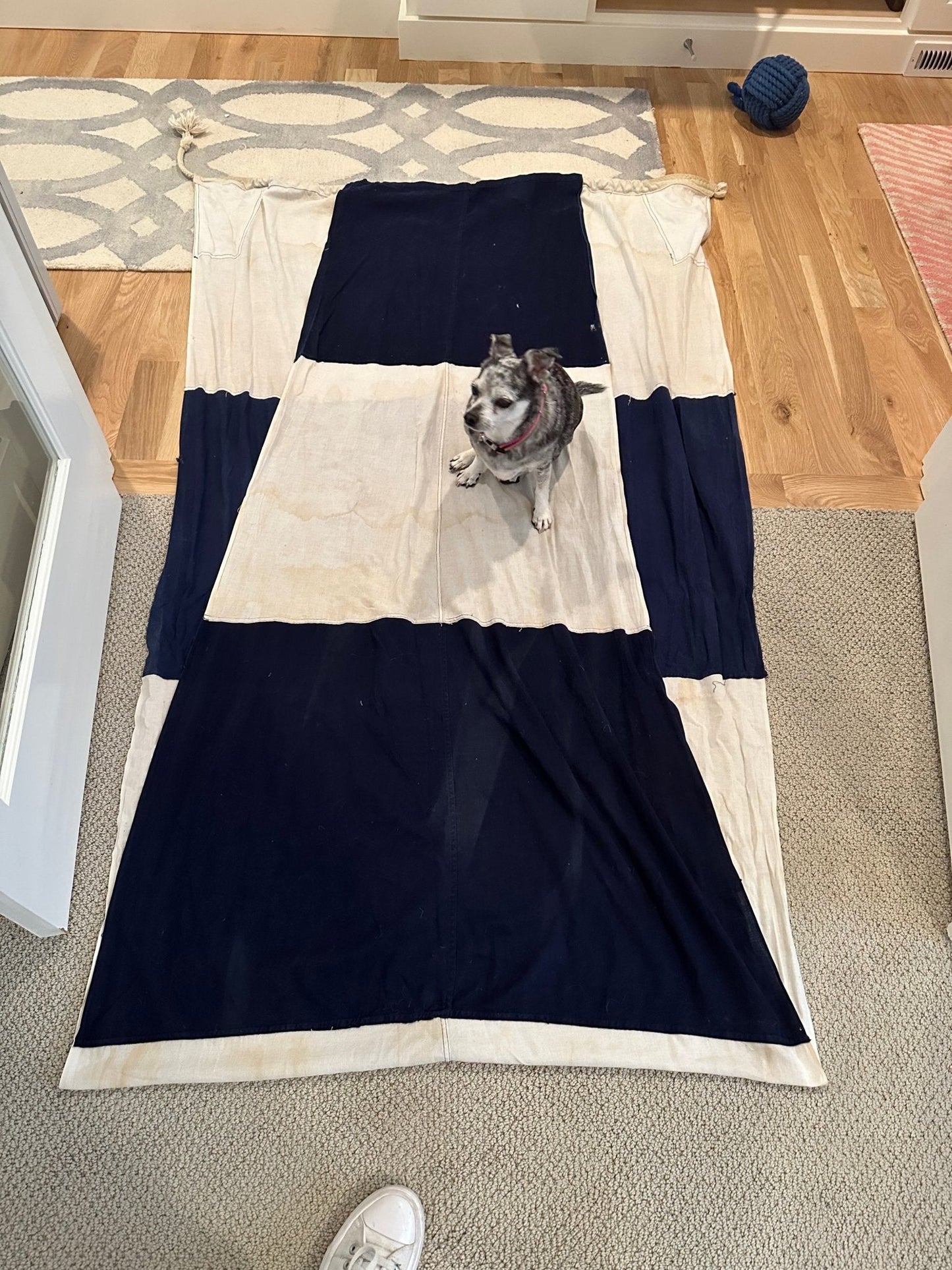Vintage Blue & White Nautical Marine Flag