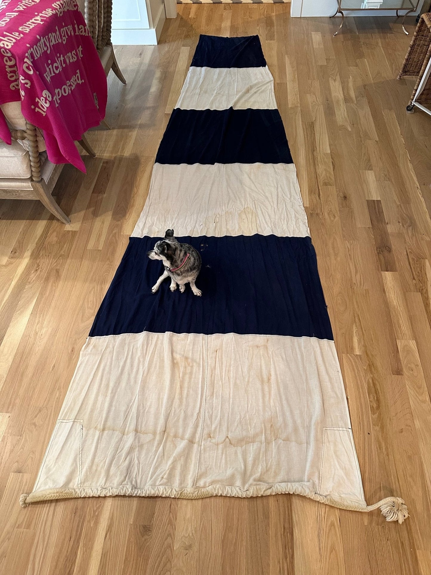 Vintage Blue & White Nautical Marine Flag