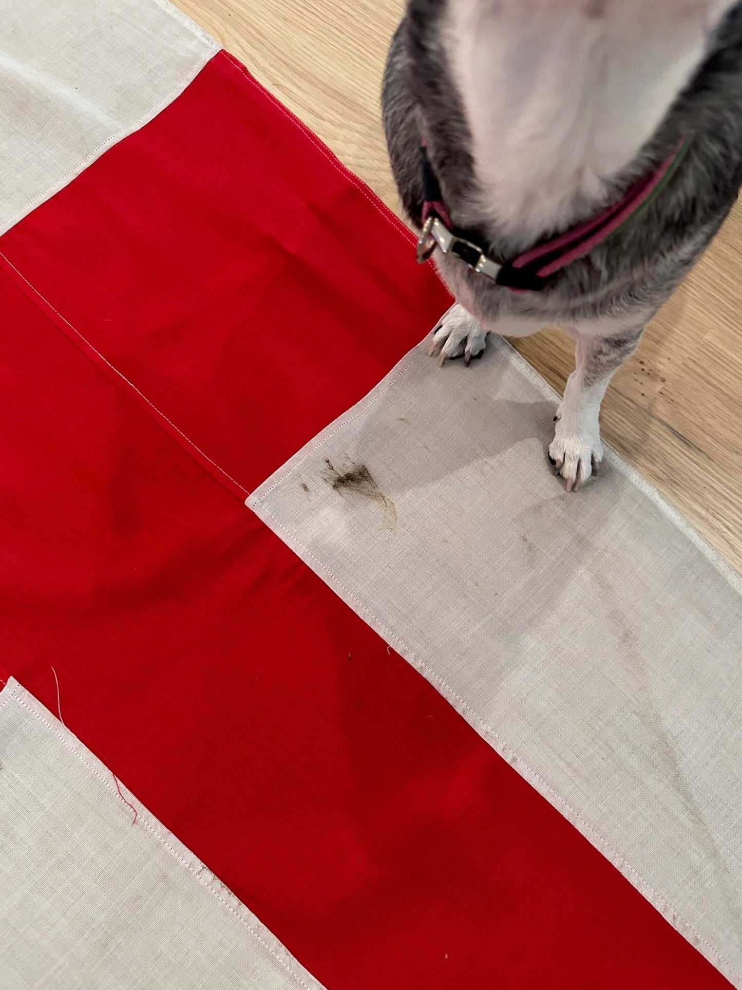Vintage Red & White Cross Nautical Flag