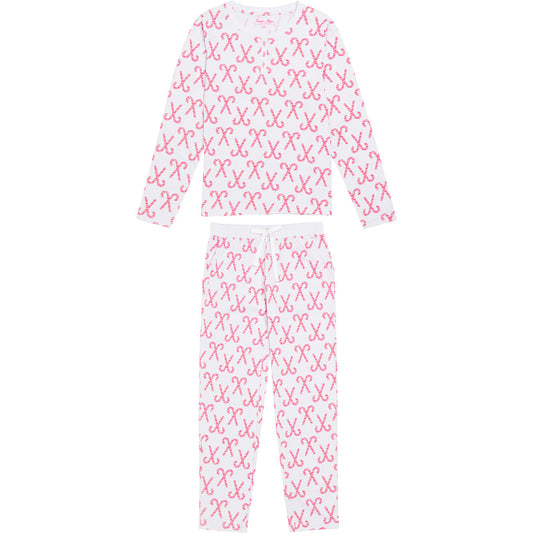 Women's Candy Cane Long PJ Set