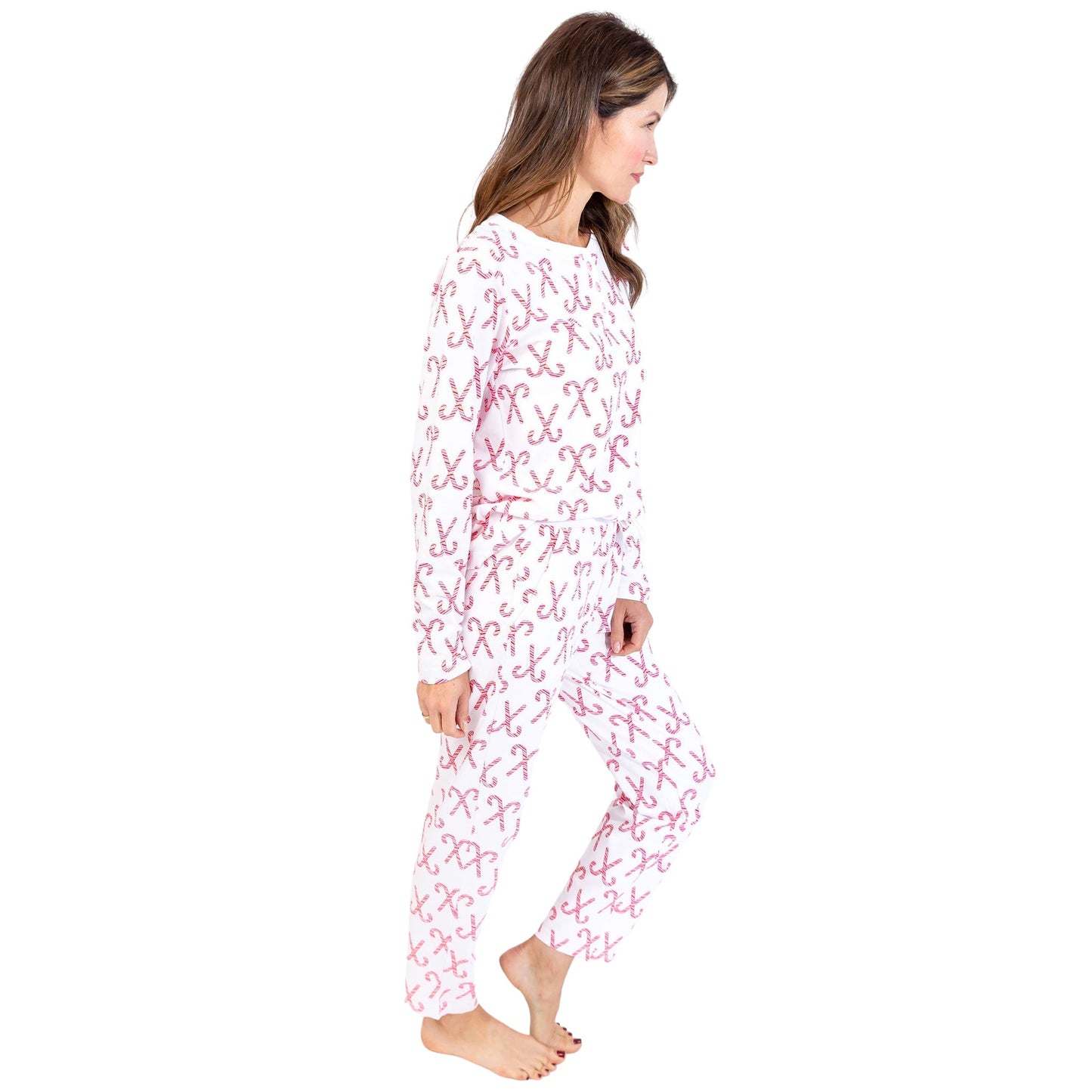 Women's Candy Cane Long PJ Set